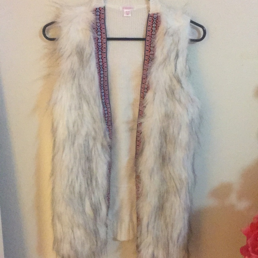 Target fur vest cute white winter tribal